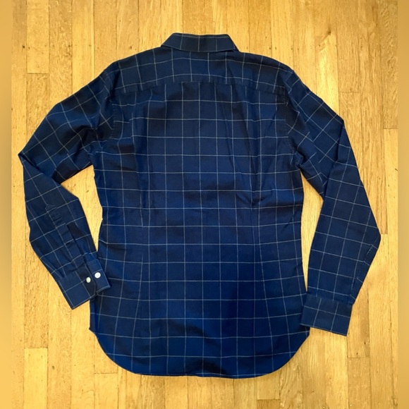 Bonobos | Men’s | medium | Navy blue plaid tailored slim fit button up shirt - Picture 2 of 5